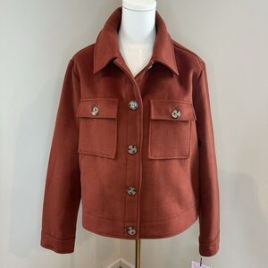 Anthropologie Avec Les Filles Jacket Cropped Women Rust X Large Shacket NWT